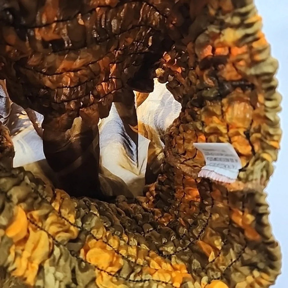 Lombok Romper Semi Sheer Onesie Boho  Stretch Orange Brown Size Small/Medium - Picture 6 of 13